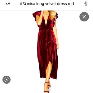 MISA LOS ANGELES ..Carolina wine velvet midi dress size XSmall